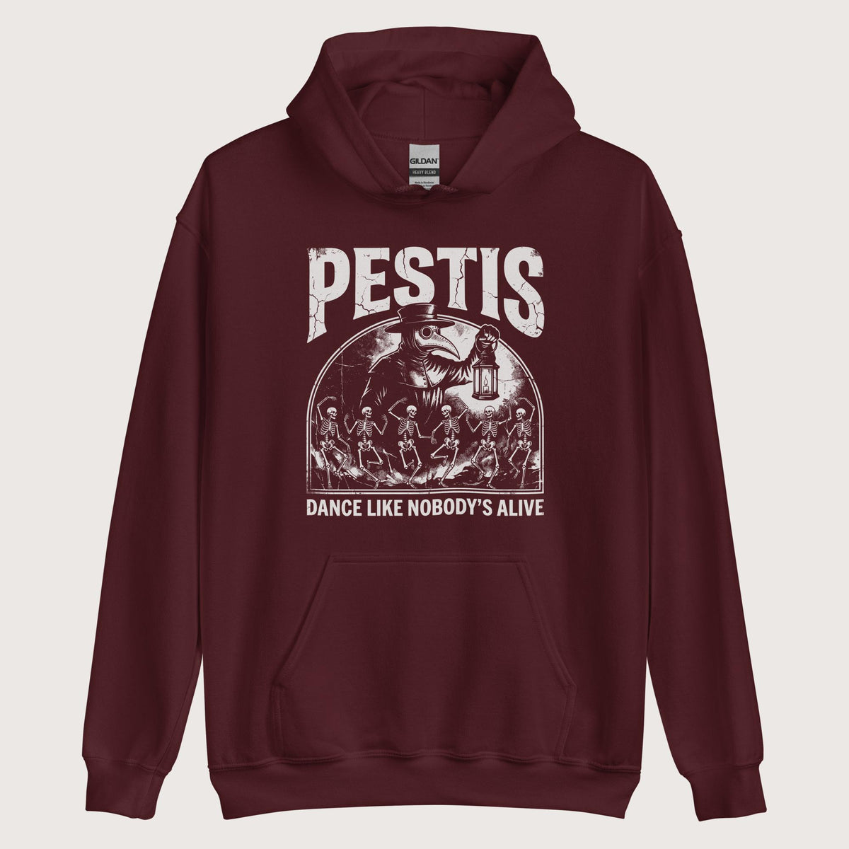 Maroon Pestis Dance Hoodie - history buff gift by HistoHead