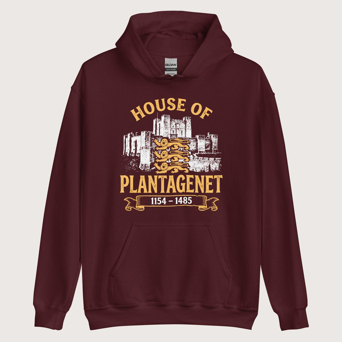 Maroon House of Plantagenet Hoodie - history buff gift by HistoHead