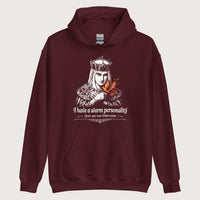 Maroon Olga of Kiev I Have a Warm Personality Hoodie - history buff gift by HistoHead