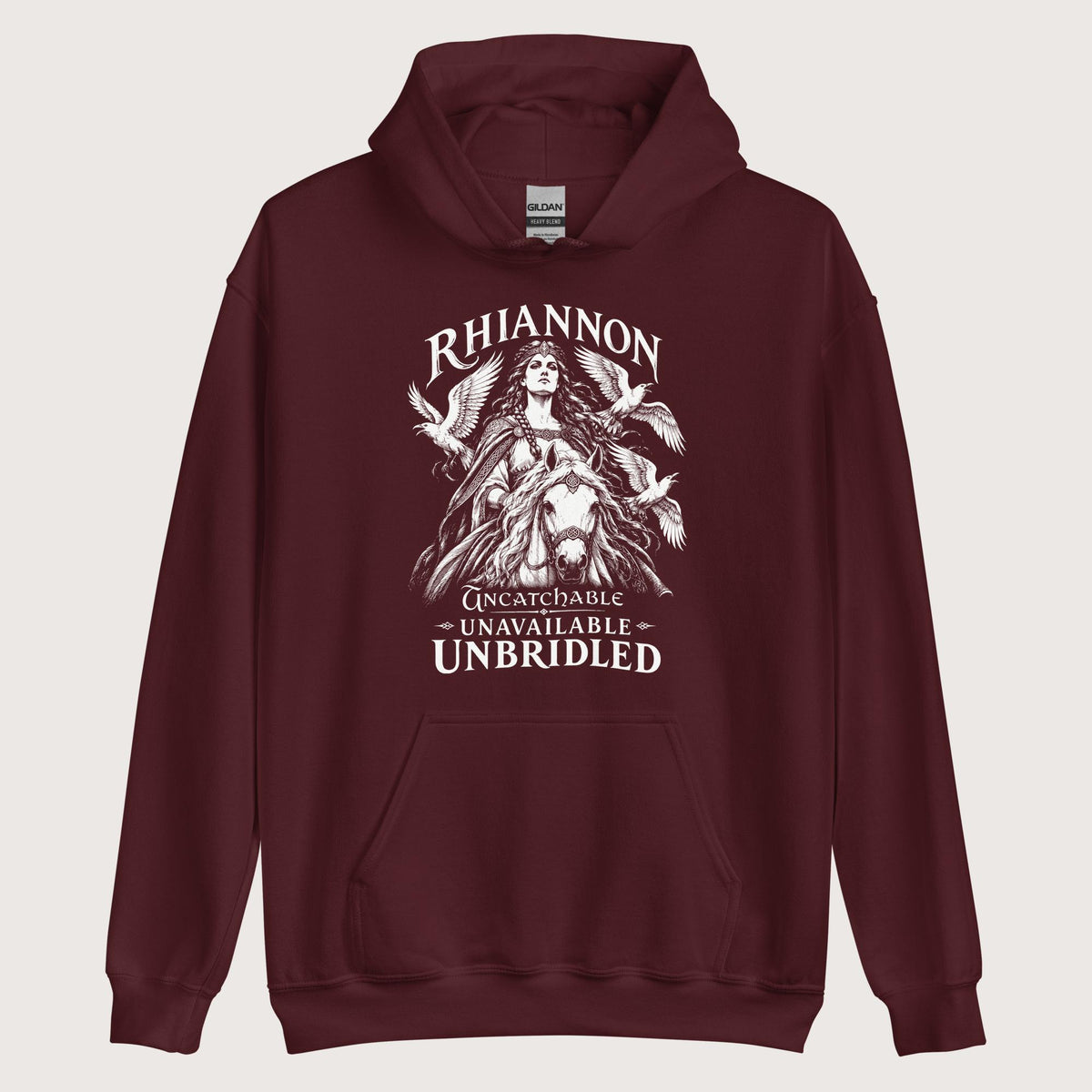Maroon Rhiannon Uncatchable Unavailable Unbridled Hoodie - history buff gift by HistoHead