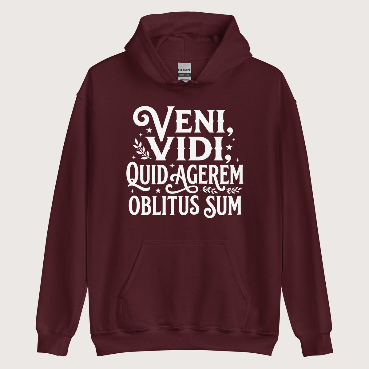 Maroon Latin I Came I Saw I Forgot I Was Doing Hoodie - history buff gift by HistoHead