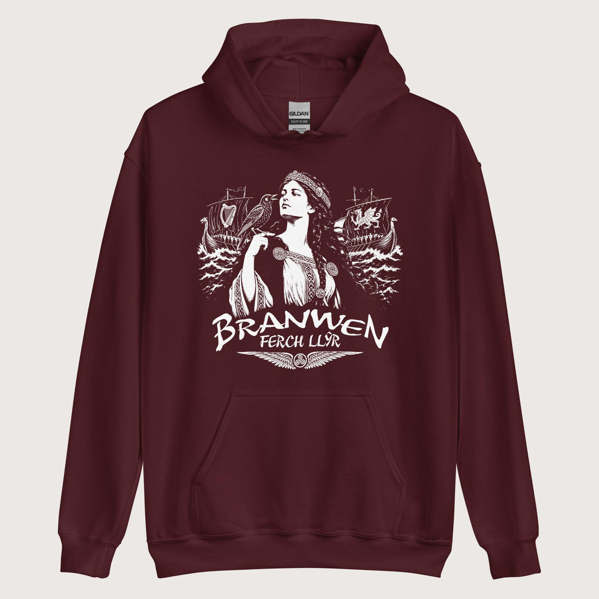 Maroon Branwen ferch Llŷr Hoodie - history buff gift by HistoHead