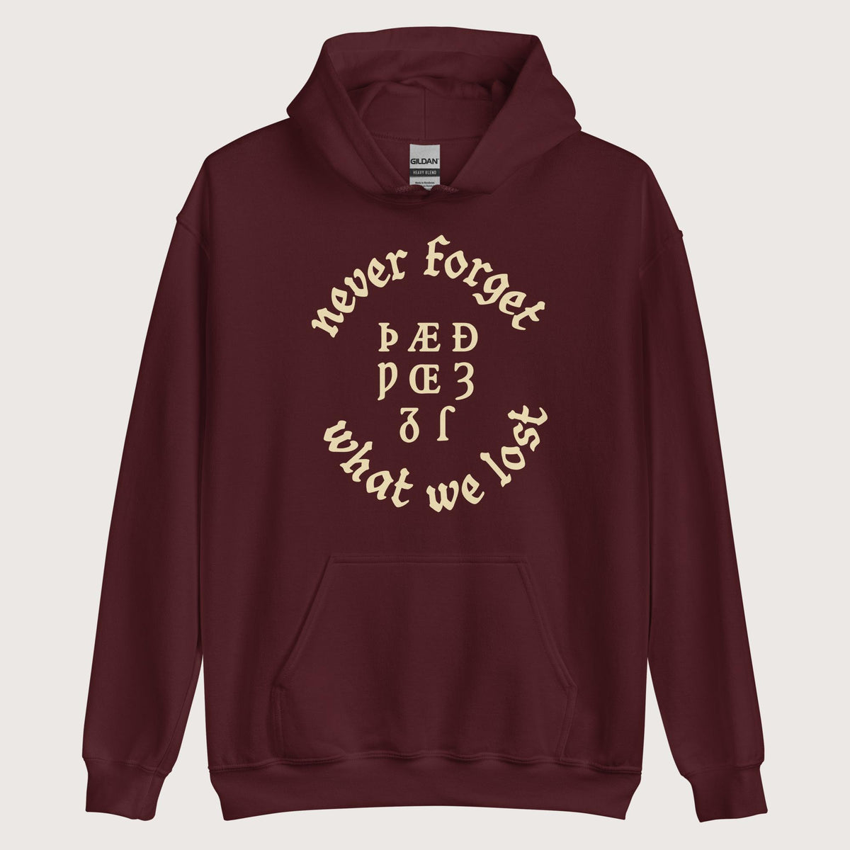 Maroon Never Forget Lost Letters Hoodie - history buff gift by HistoHead