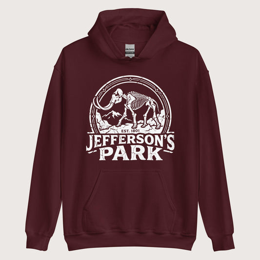 Maroon Jefferson's Park Hoodie - history buff gift by HistoHead
