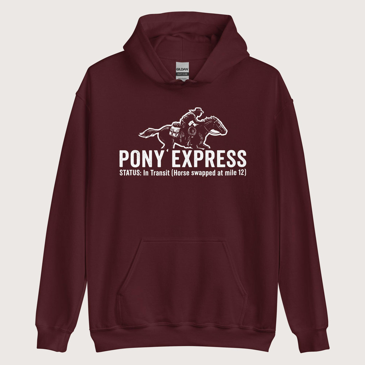 Maroon Pony Express Hoodie - history buff gift by HistoHead