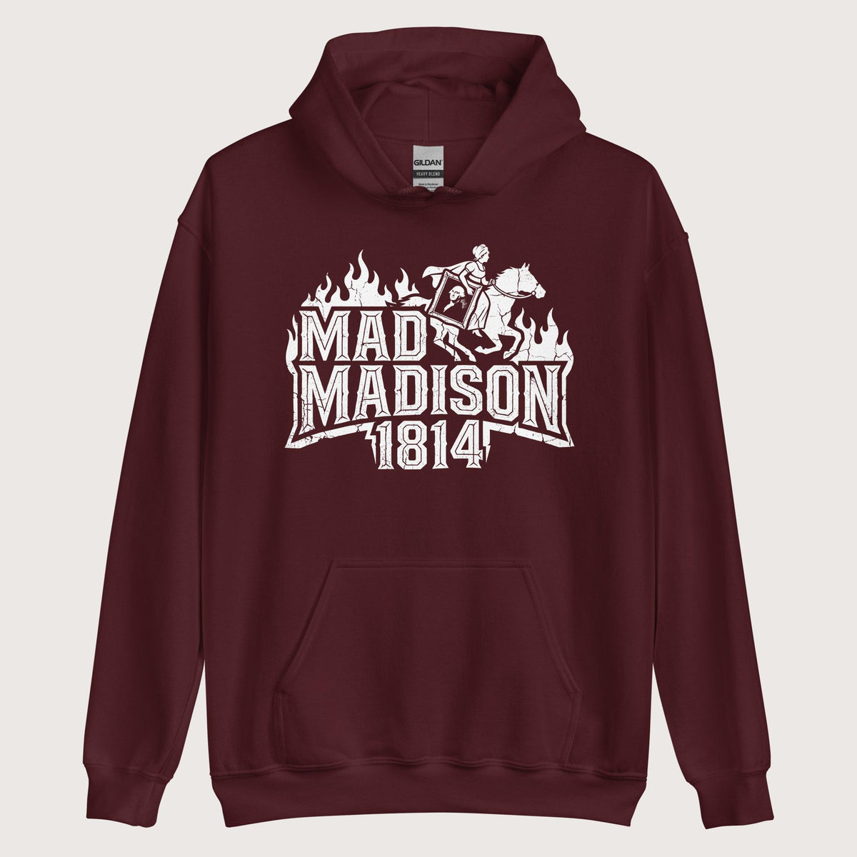 Maroon Mad Madison Hoodie - history buff gift by HistoHead