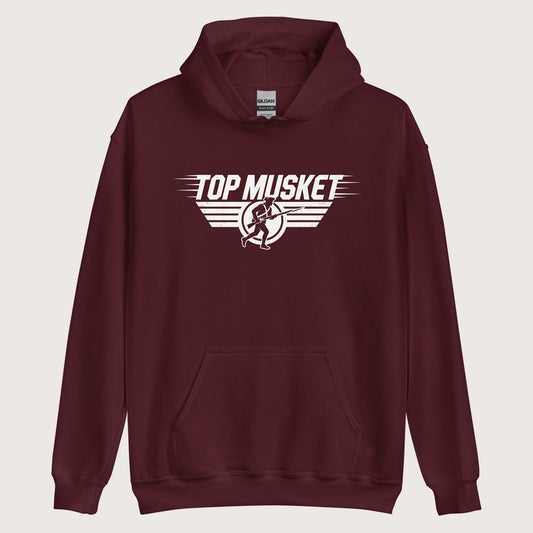 Maroon Top Musket Hoodie - history buff gift by HistoHead