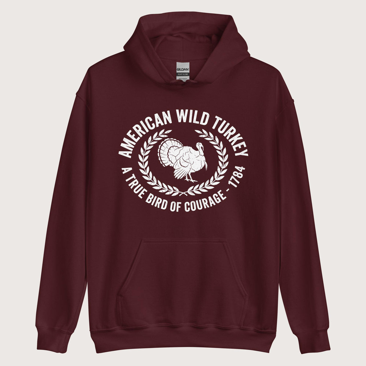 Maroon American Wild Turkey Hoodie - history buff gift by HistoHead