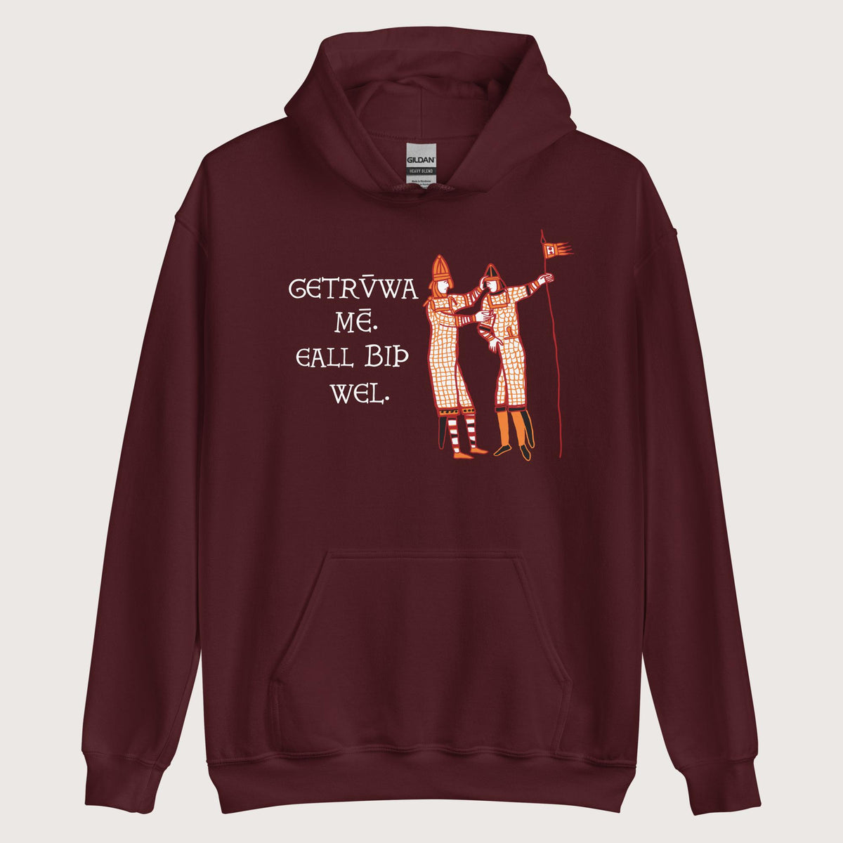 Maroon Bayeux Tapestry Trust Me Everything Will Be Fine Old English Hoodie - history buff gift by HistoHead
