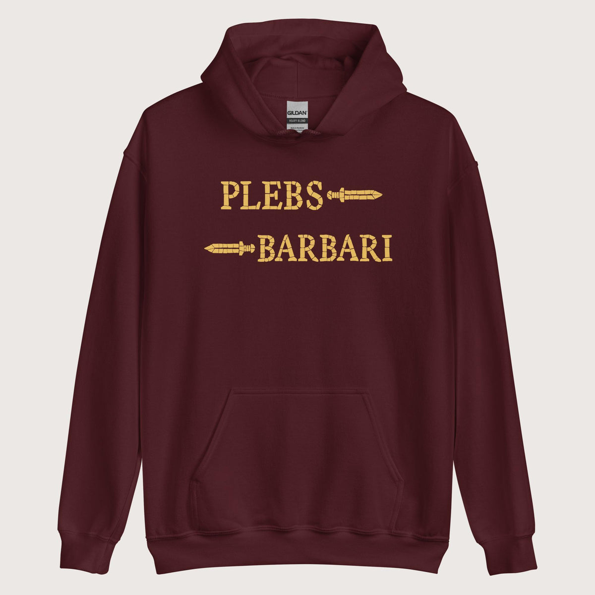 Maroon Mosaic Plebs or Barbari Hoodie - history buff gift by HistoHead