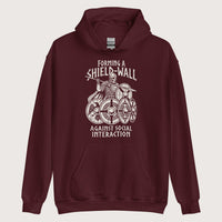 Maroon Shieldwall Against Social Interaction Hoodie - history buff gift by HistoHead