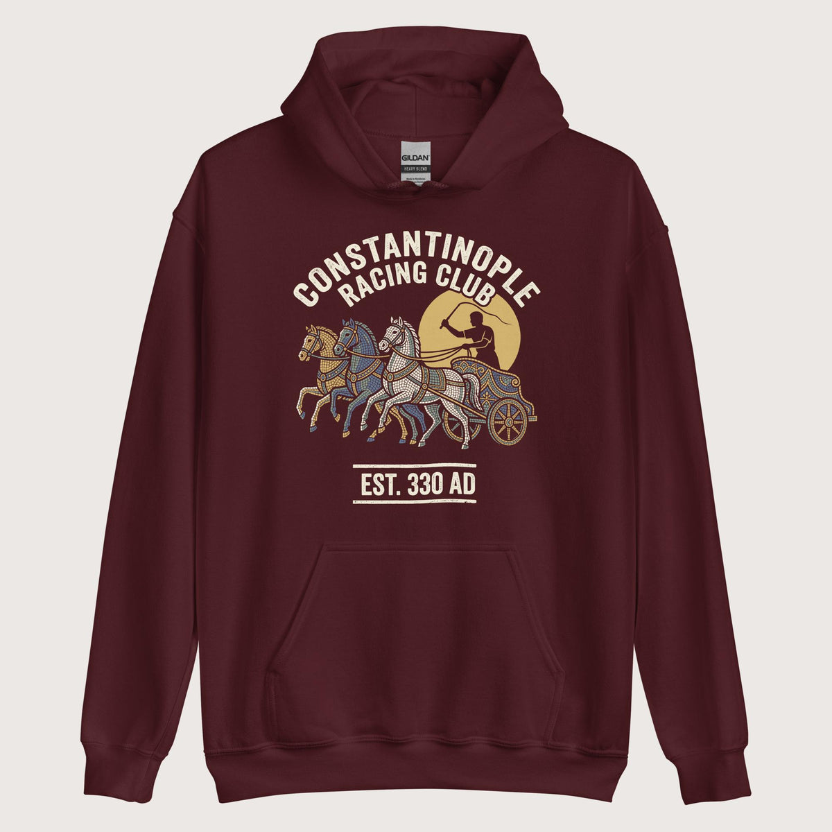 Maroon Constantinople Racing Club Hoodie - history buff gift by HistoHead