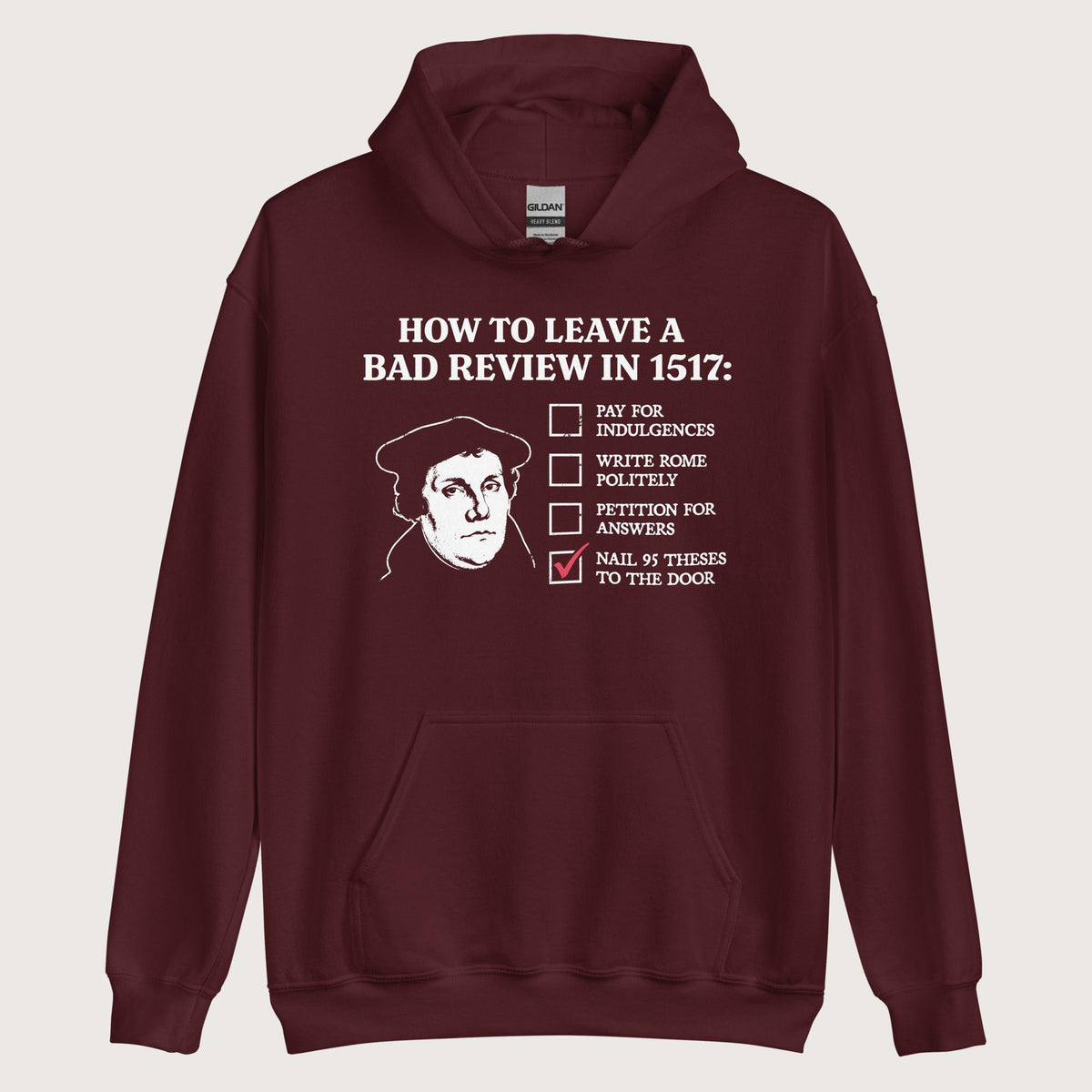 Maroon Martin Luther's Conflict Resolution Hoodie - history buff gift by HistoHead