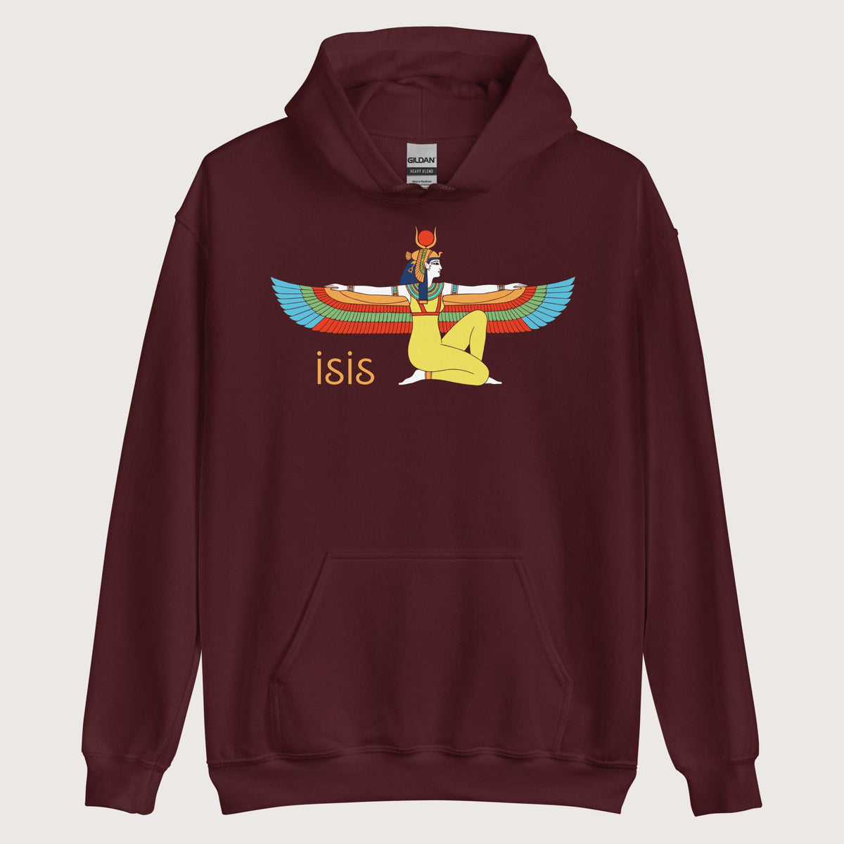 Maroon Egyptian Goddess Isis Hoodie - history buff gift by HistoHead