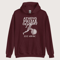 Maroon Athens Prime Delivery Hoodie - history buff gift by HistoHead