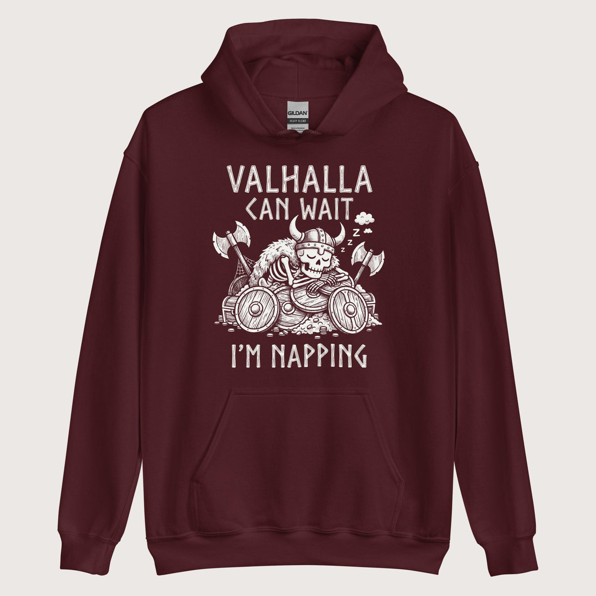 Maroon Valhalla Can Wait Hoodie - history buff gift by HistoHead