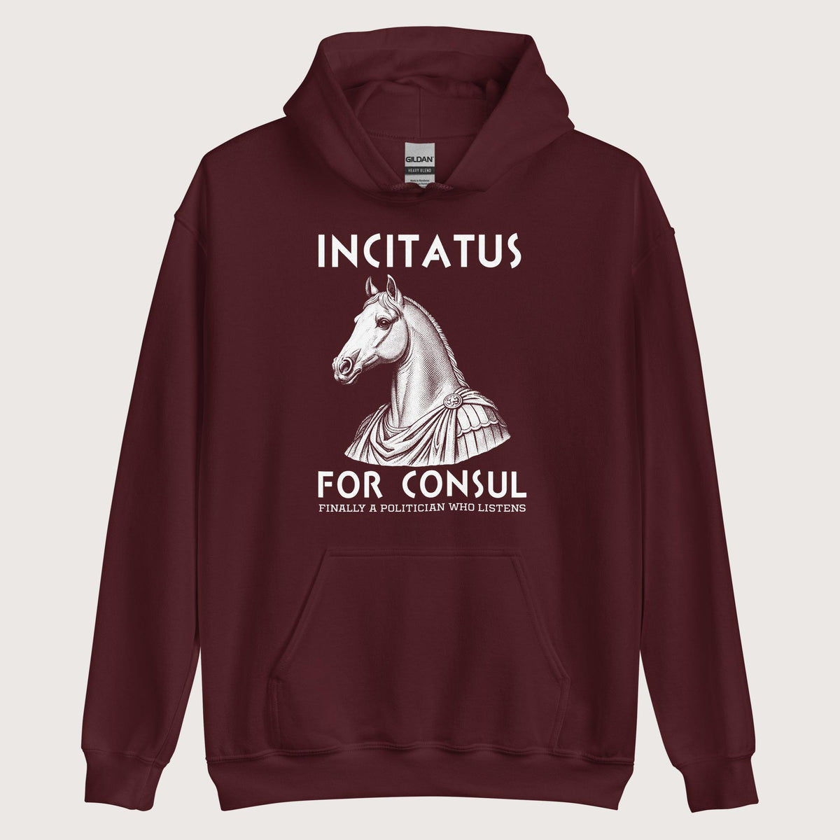 Maroon Incitatus For Consul Hoodie - history buff gift by HistoHead