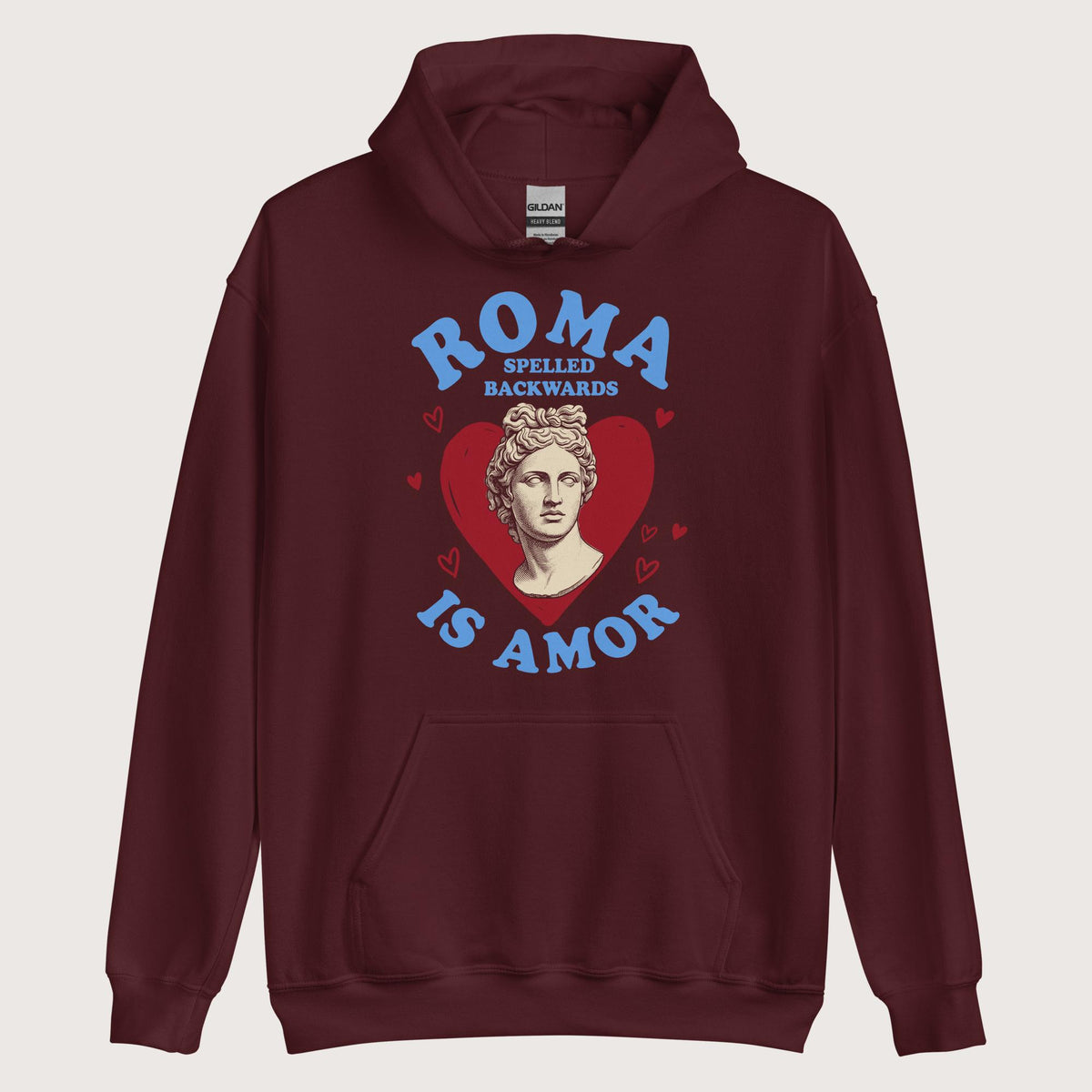 Maroon Roma Spelled Backwards Is Amor Hoodie - history buff gift by HistoHead