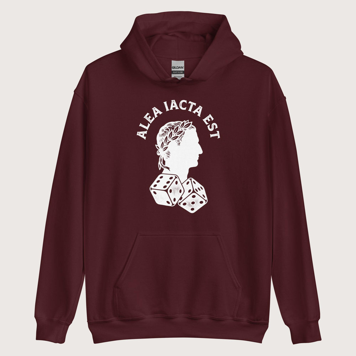 Maroon Alea Iacta Est Caesar Quote Hoodie - history buff gift by HistoHead