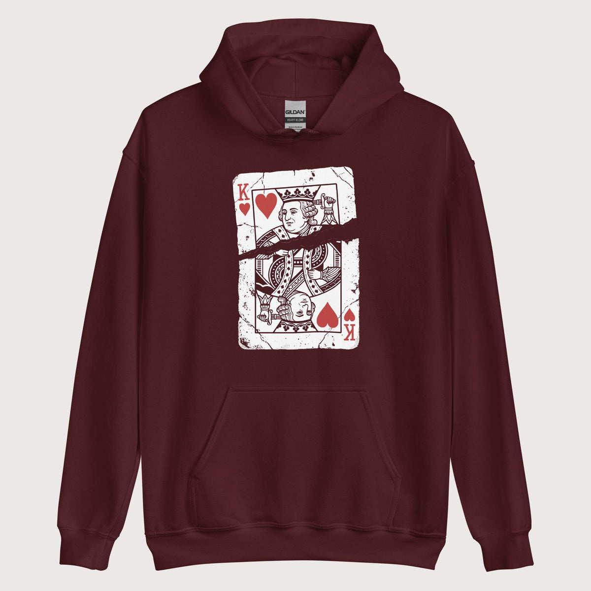 Maroon Louis XVI Playing Card Hoodie - history buff gift by HistoHead