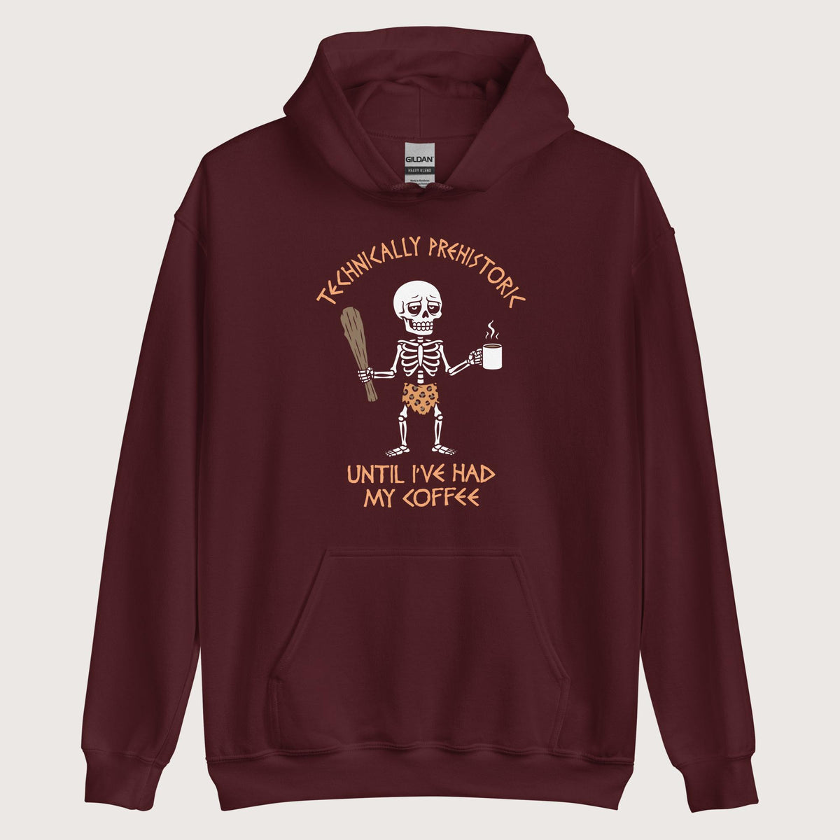 Maroon Until I've Had My Coffee Hoodie - history buff gift by HistoHead