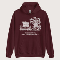 Maroon Odyssey Rock and a Hard Place Hoodie - history buff gift by HistoHead