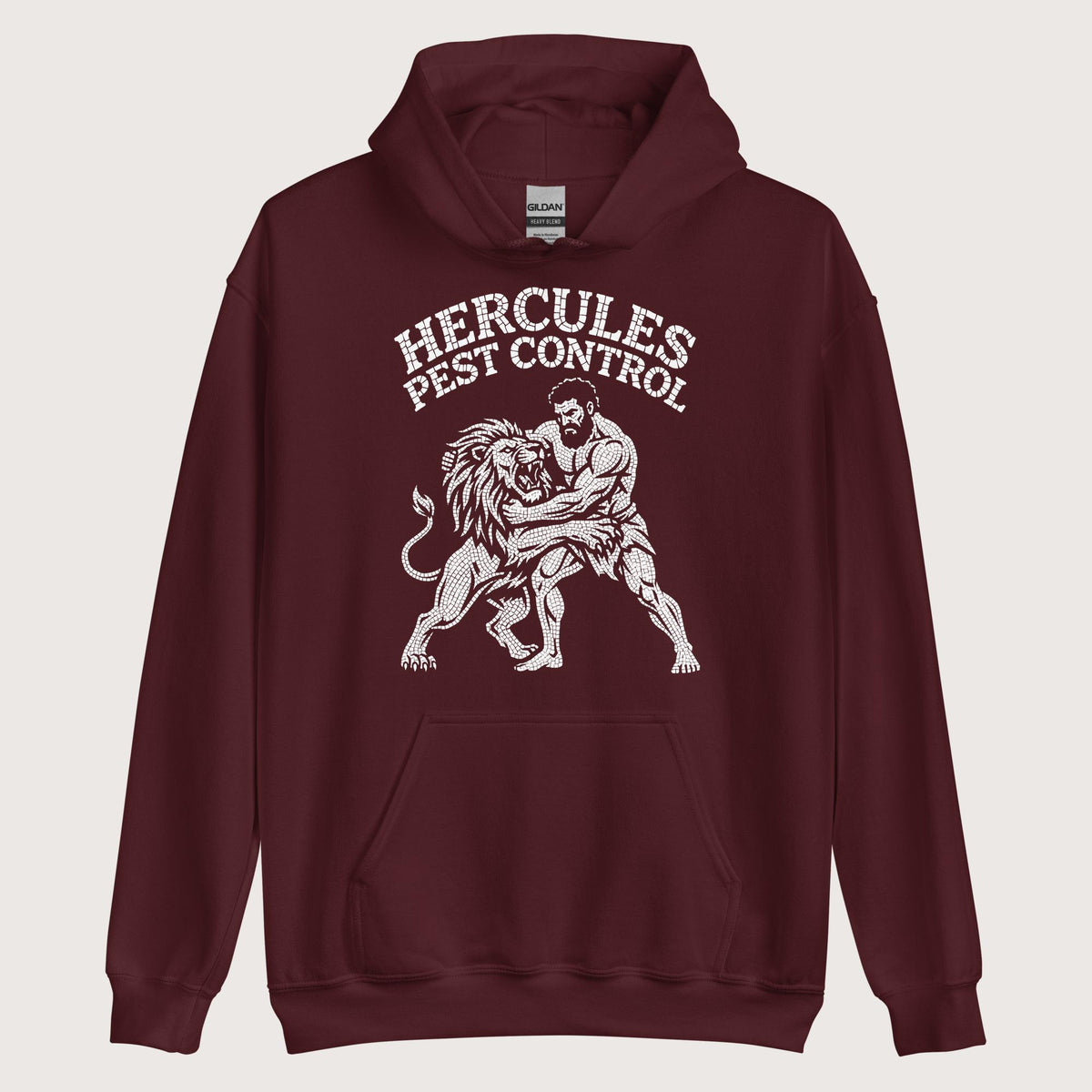 Maroon Hercules Pest Control Hoodie - history buff gift by HistoHead