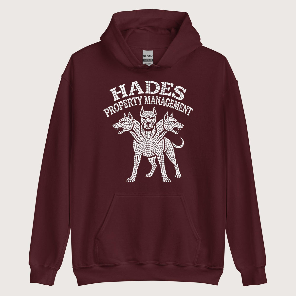 Maroon Hades Property Management Hoodie - history buff gift by HistoHead