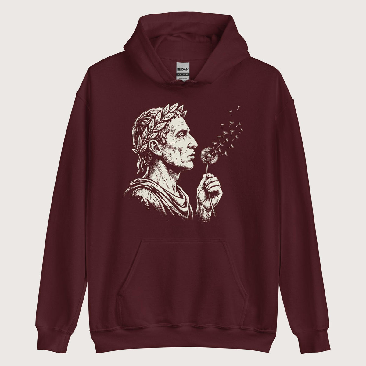 Maroon Caesar Blowing Wishes Hoodie - history buff gift by HistoHead