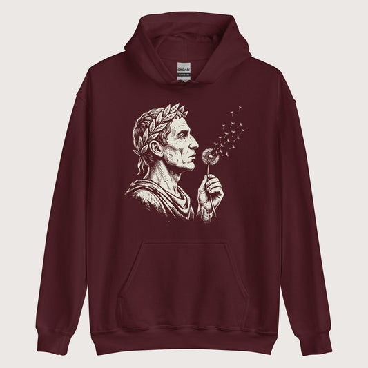 Maroon Caesar Blowing Wishes Hoodie - history buff gift by HistoHead