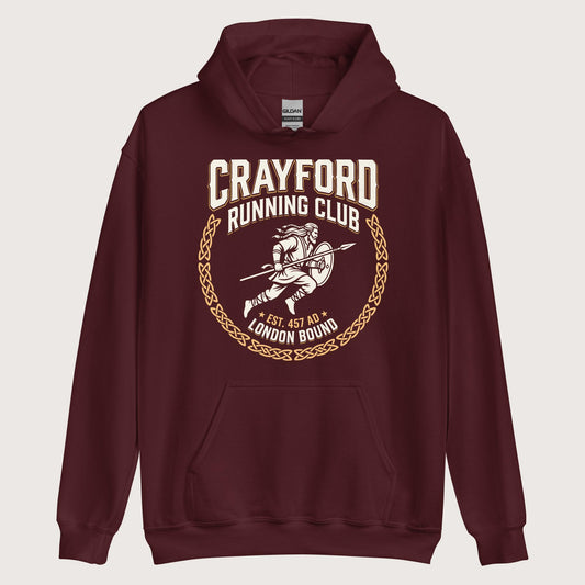 Maroon Crayford Running Club Hoodie - history buff gift by HistoHead