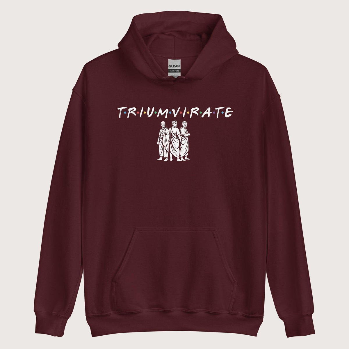 Maroon First Triumvirate Hoodie - history buff gift by HistoHead