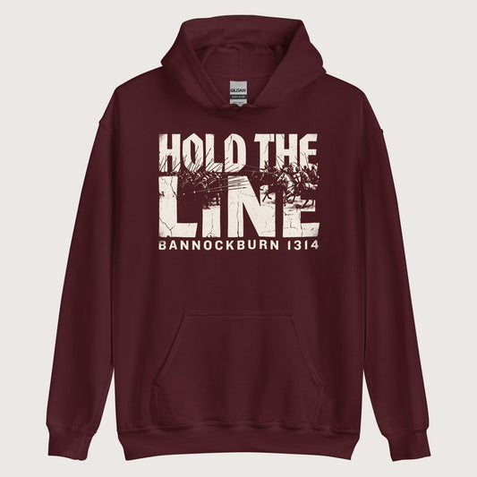 Maroon Hold The Line Bannockburn 1314 Hoodie - history buff gift by HistoHead