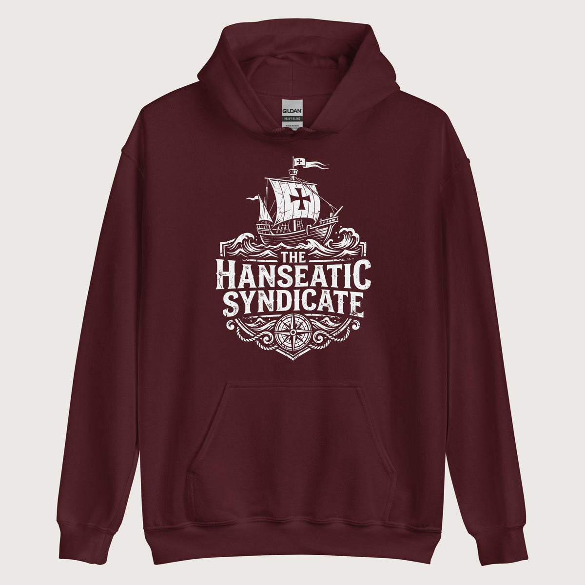 Maroon The Hanseatic Syndicate Hoodie - history buff gift by HistoHead