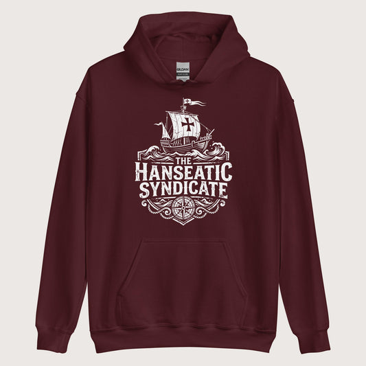 Maroon The Hanseatic Syndicate Hoodie - history buff gift by HistoHead