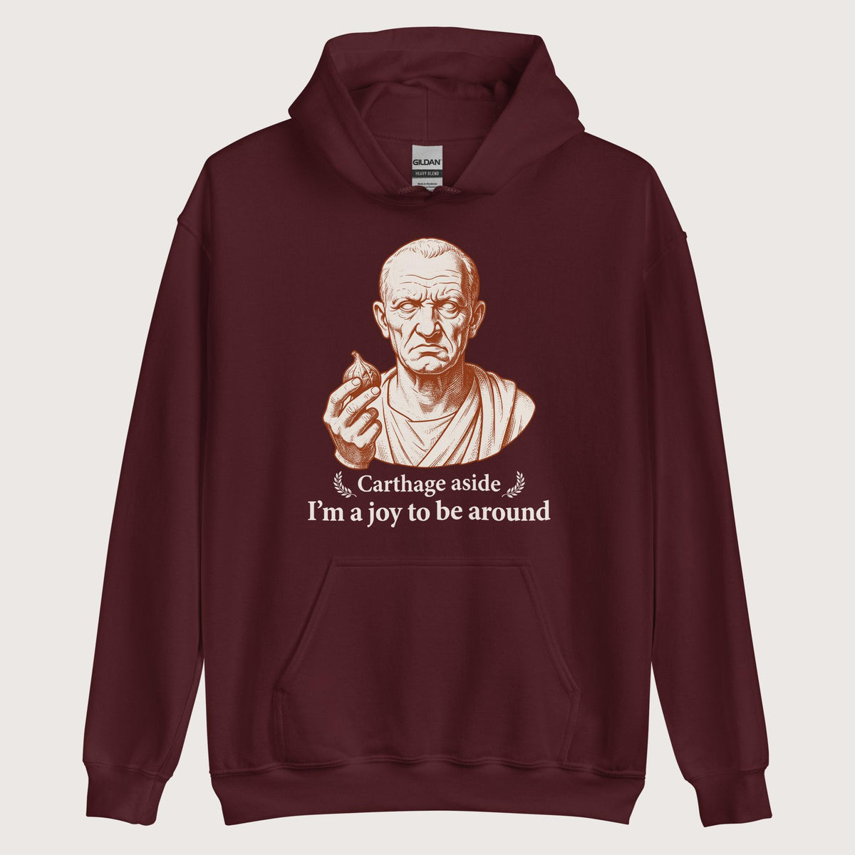 Maroon Cato Carthage Aside I'm a Joy to Be Around Hoodie - history buff gift by HistoHead
