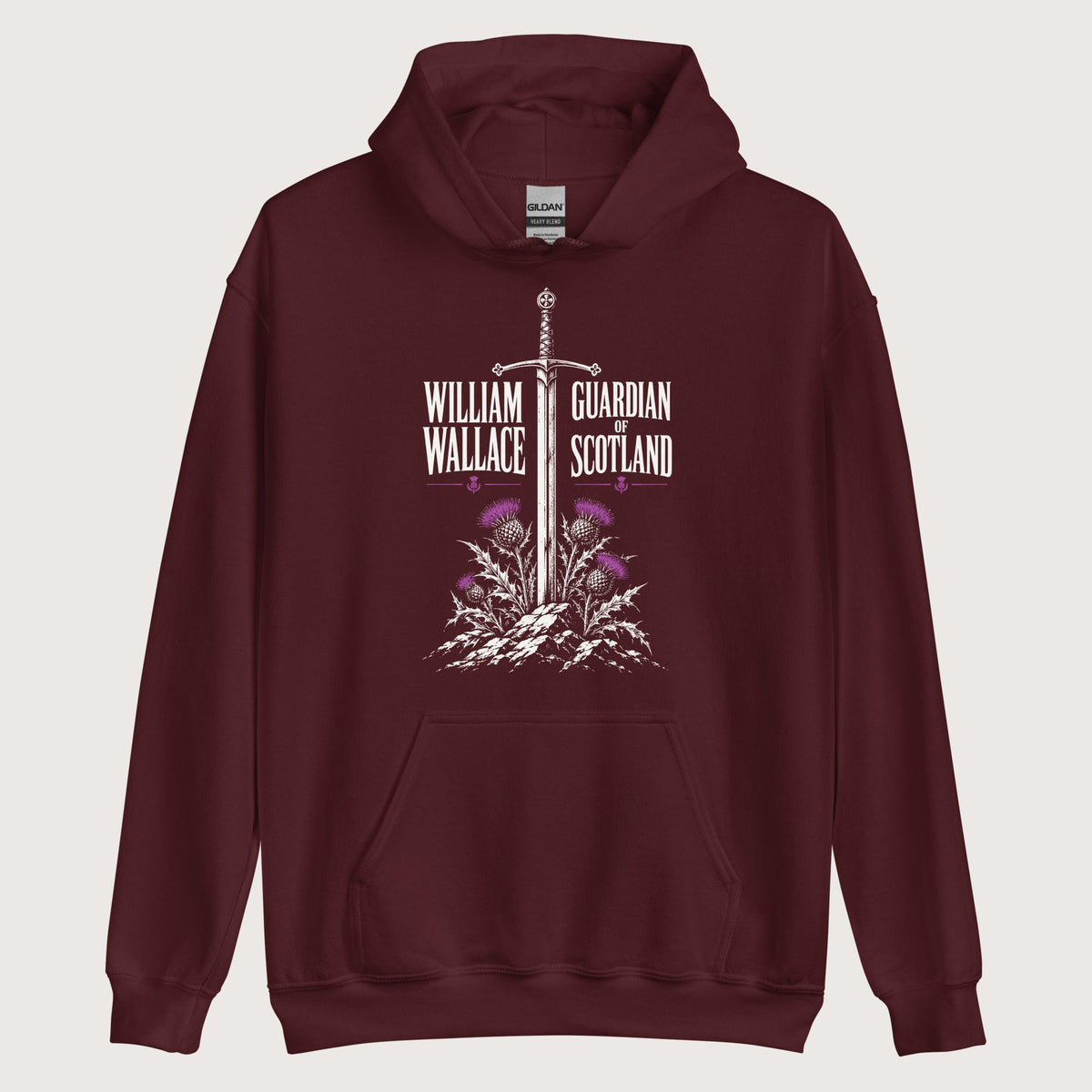 Maroon William Wallace Hoodie - history buff gift by HistoHead