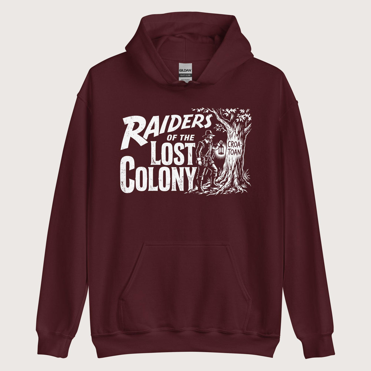 Maroon Raiders of the Lost Colony Hoodie - history buff gift by HistoHead