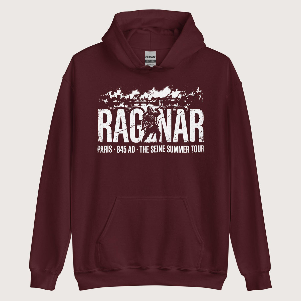 Maroon Ragnar The Seine Summer Tour Hoodie - history buff gift by HistoHead