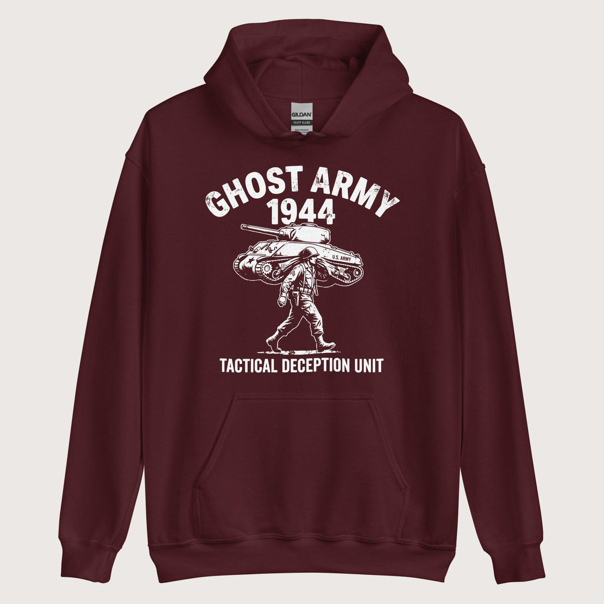 Maroon Ghost Army Hoodie - history buff gift by HistoHead