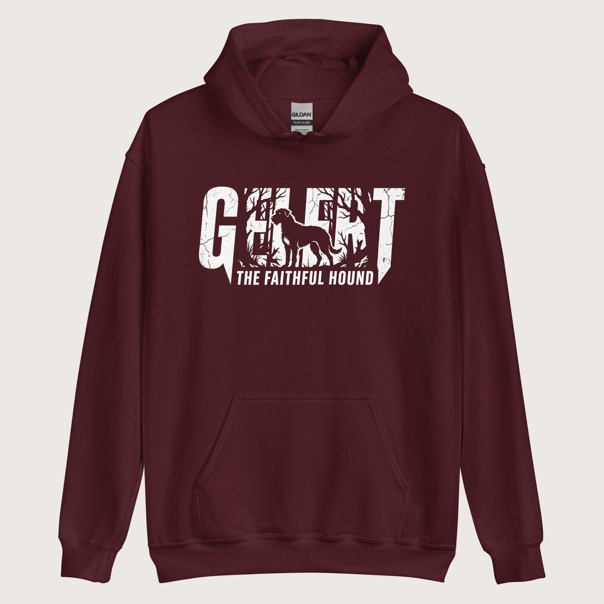 Maroon Gelert The Faithful Hound Hoodie - history buff gift by HistoHead