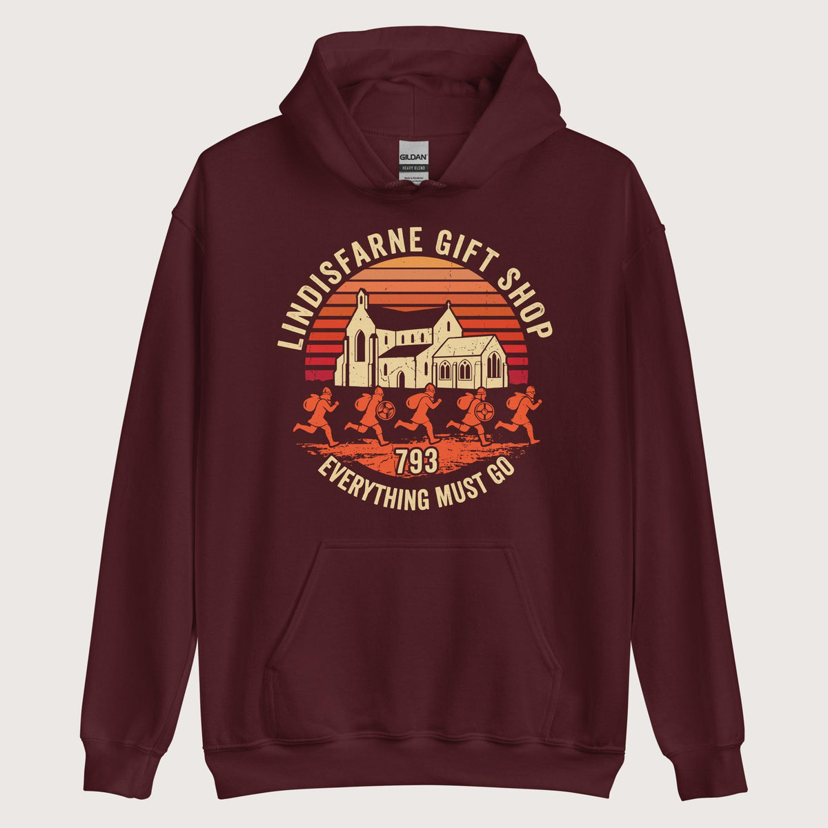 Maroon Lindisfarne Gift Shop 793 Hoodie - history buff gift by HistoHead