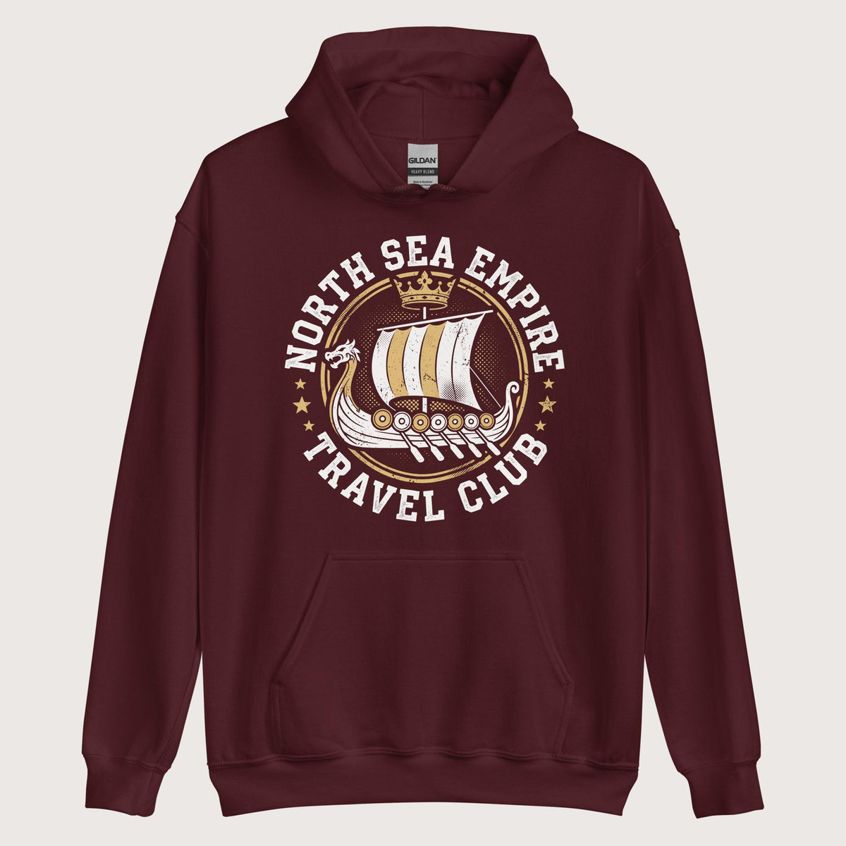Maroon North Sea Empire Travel Club Hoodie - history buff gift by HistoHead