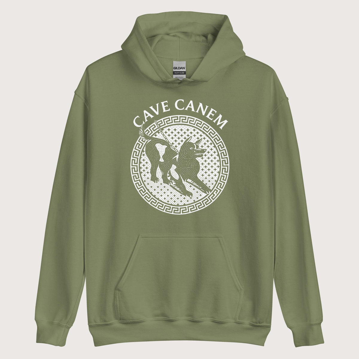 Military Green Cave Canem Hoodie - history buff gift by HistoHead