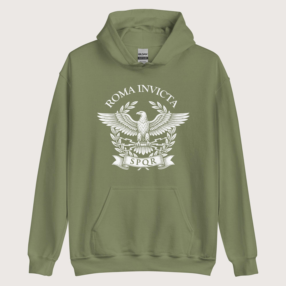 Military Green Roma Invicta Hoodie - history buff gift by HistoHead