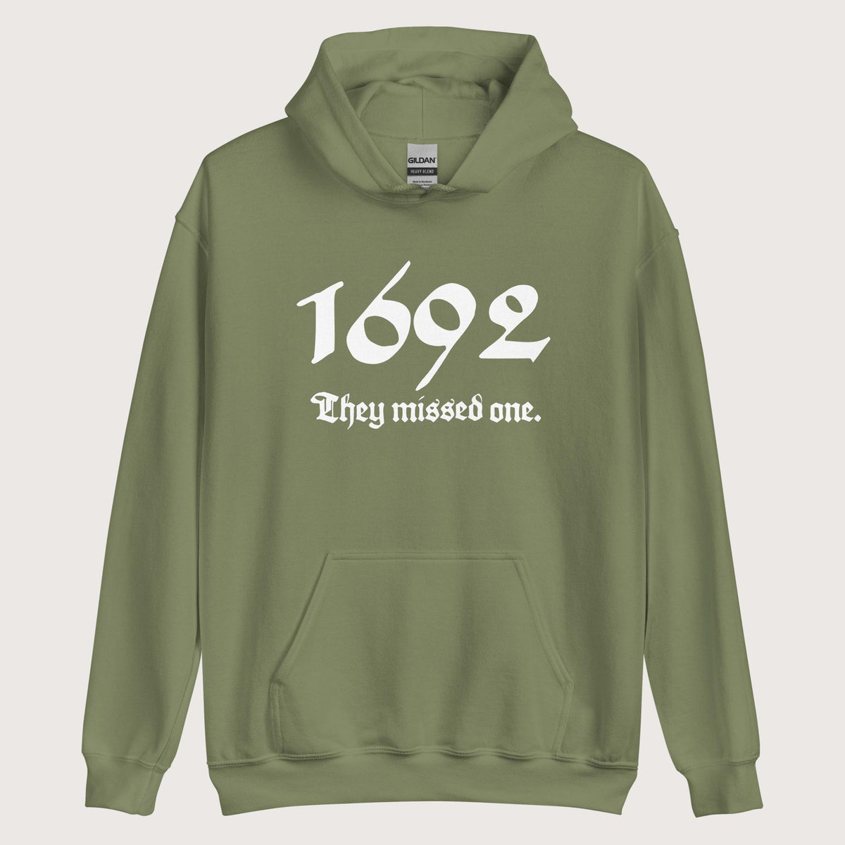 Military Green 1692 Witch Trials Hoodie - history buff gift by HistoHead