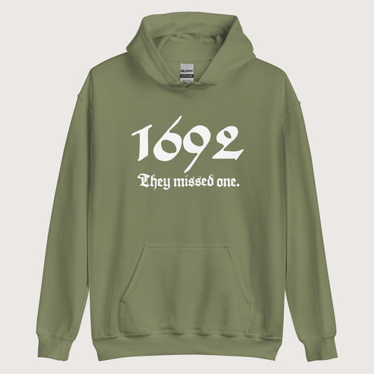 Military Green 1692 Witch Trials Hoodie - history buff gift by HistoHead