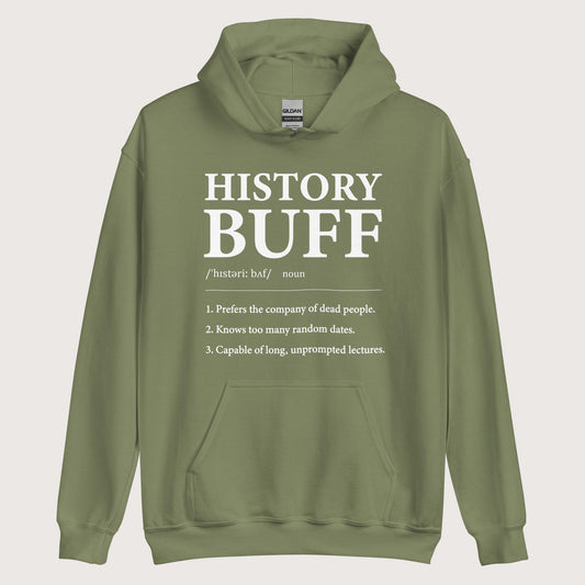 Military Green History Buff Definition Hoodie - history buff gift by HistoHead