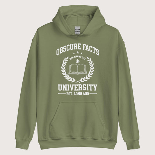Military Green Obscure Facts University Hoodie - history buff gift by HistoHead