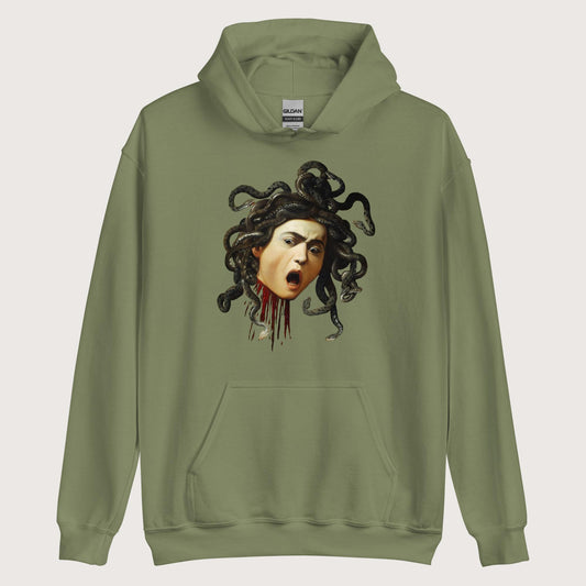 Military Green Medusa by Caravaggio Hoodie - history buff gift by HistoHead